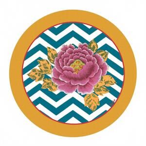 NEW LISA CORTI masonite glory zig zag placemat, set of 2 in peacock